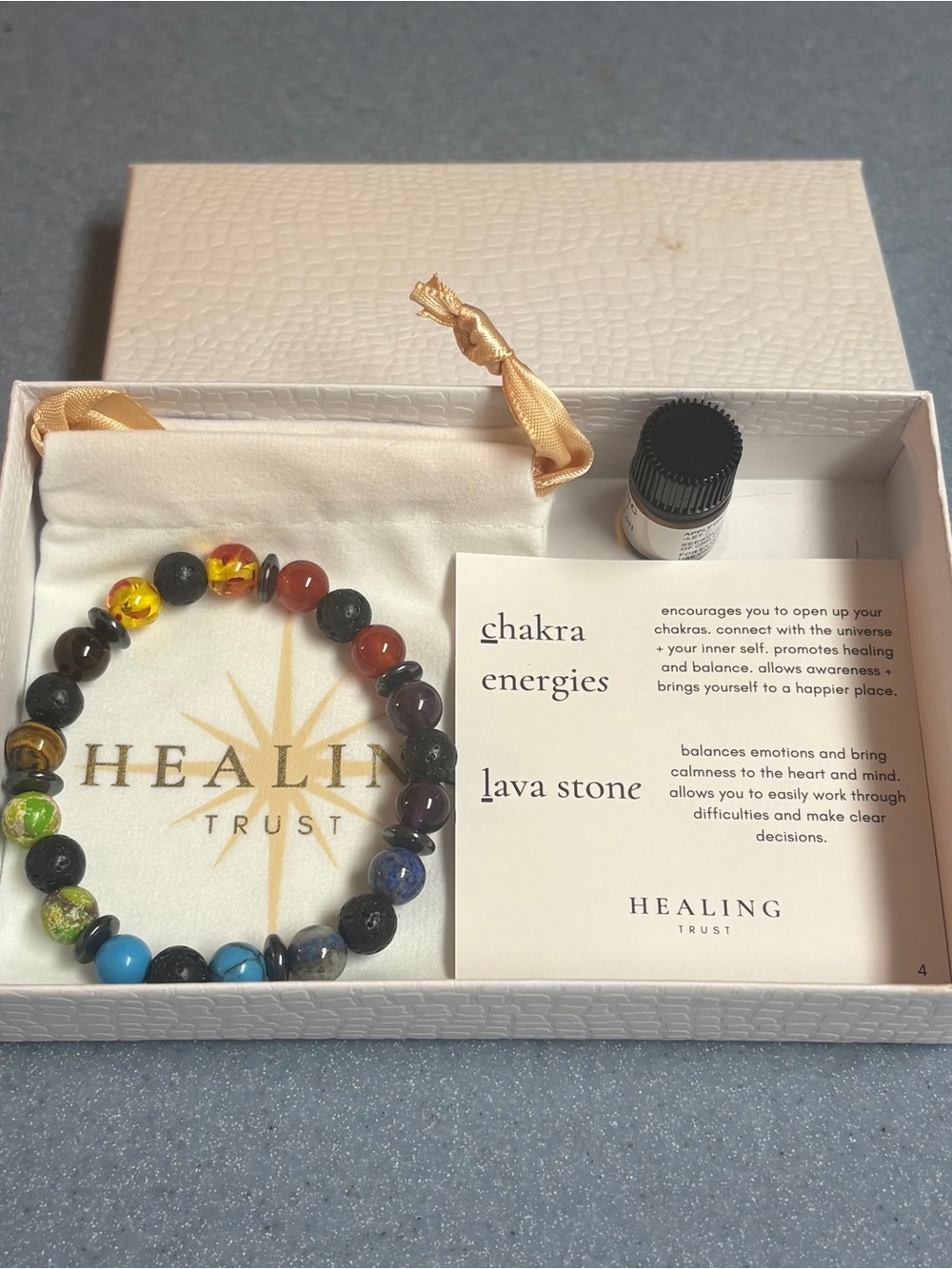 NATURAL Multicolor Chakra Lava Stone Beaded Bracelet w/Lavender Oil